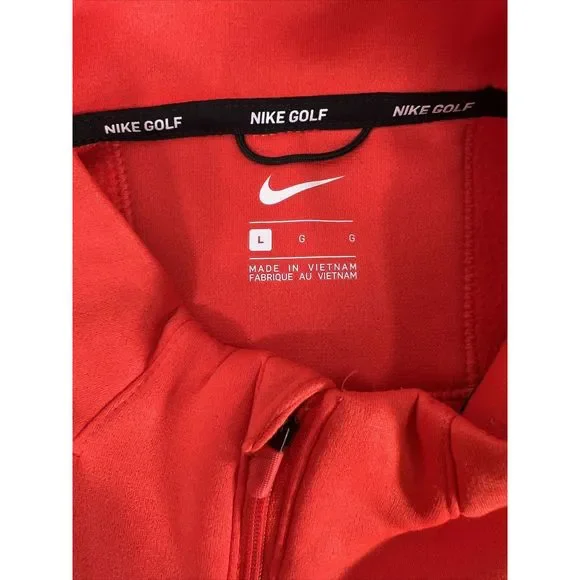 Nike Men's Orange Fleece Lined Golf 1/4 Zip Pullover Sweatshirt - L - Picture 3 of 4